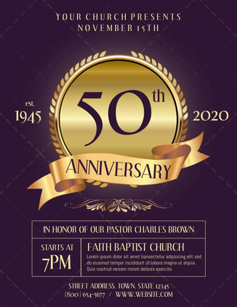 Free Church Anniversary Flyer Templates