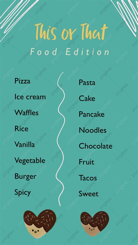 Get To Know Me Instagram Story Template Food Edition This Or That Quiz