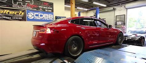 It indicates an expandable section or menu, or sometimes previous / next navigation options. Tesla Model S P100D Ludicrous+ Gets Strapped to the Dyno ...