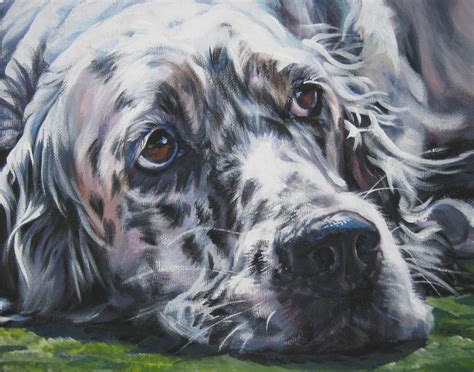Engels Setter Portret Dog Art Canvas Print Van Lashepard Etsy