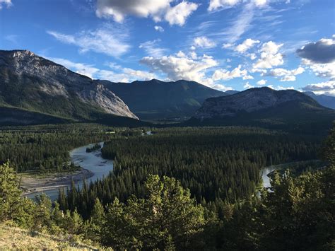 Bow River Valley Just Outside Banff Town In Alberta Canada Rhiking