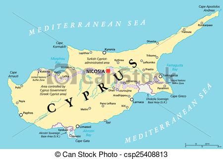 Ciprus térkép ciprus, térképe, last minute, utazás, nyaralás, üdülés, olcsó, akciós. Cyprus political map with capital nicosia, national ...