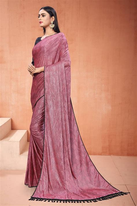 Pink Plain Silk Saree With Blouse Granthva Fab 3133510