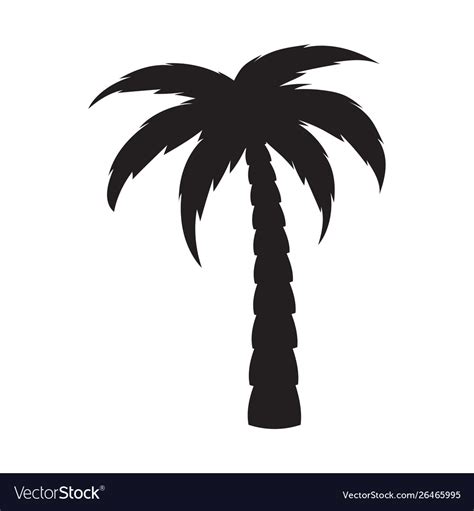 Simple palm tree silhouette Royalty Free Vector Image