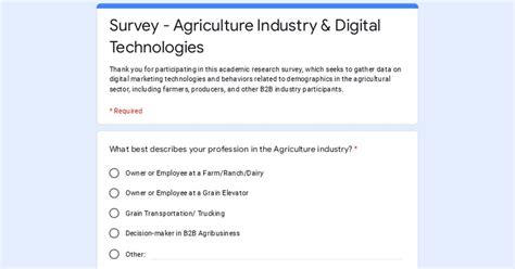 Academic Survey Responses From Ag Industry Professionals Needed 10