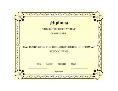Fake Diploma Template