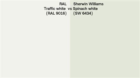 Ral Traffic White Ral Vs Sherwin Williams Spinach White Sw
