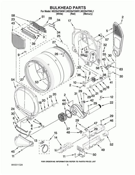 Whirlpool Duet Steam Dryer Parts Diagram