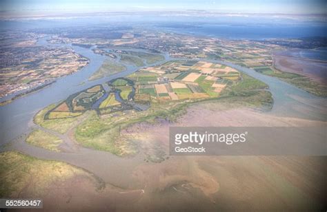 Aerial View Of The Fraser River Delta High Res Stock Photo Getty Images