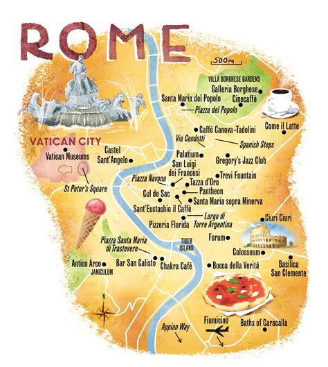 Rome Map By Scott Jessop July 2014 Issue Rome Map Italy Trip