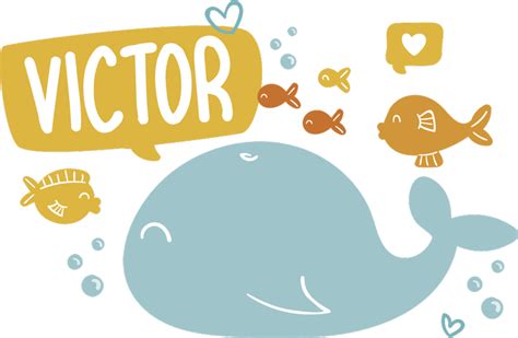 Sticker Mural Animaux Océan Baleine Et Nom Tenstickers