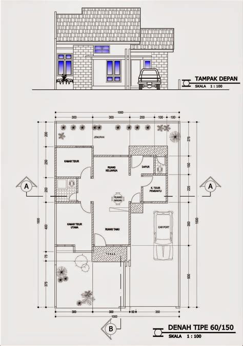 inilah gambar denah desain rumah minimalis   kamar