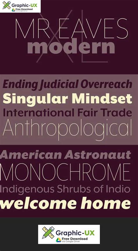 All fonts are in truetype format. Mr Eaves XL Modern Font Family | Modern fonts, Font family ...