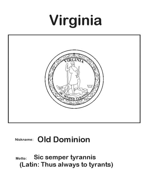 Usa Printables Virginia State Flag State Of Virginia Coloring Pages