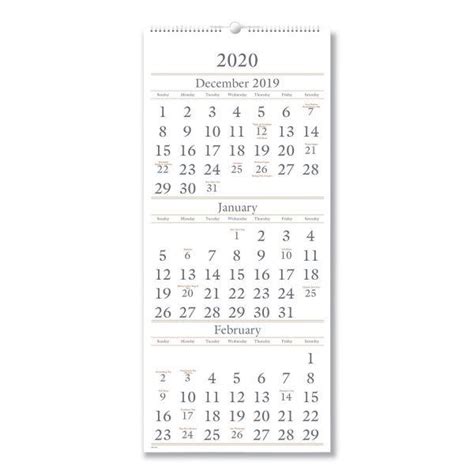 At A Glance Horizontal Format Three Month Reference Wall Calendar 23 1