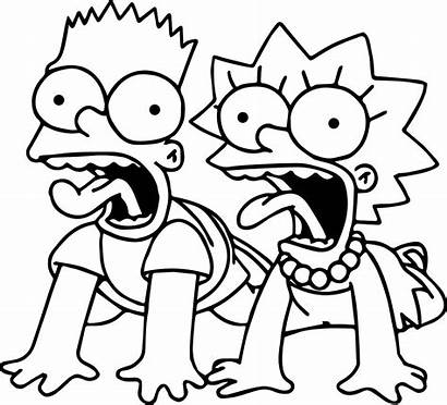 Coloring Bart Simpsons Lisa Screaming Disney Simpson