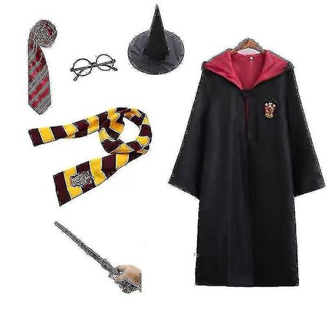 Harry Potter Pc Set Magic Wizard Fancy Dress Cape Cloak Costume C X