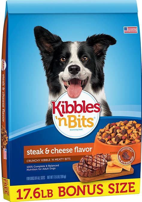 First created back in 1981, this dog food made waves for being the very first dual textured variety. Kibbles 'n Bits Steak & Cheese Flavor Dry Dog Food, 17.6 ...