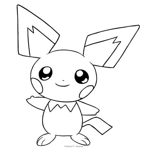 Pokemon Pichu Coloring Pages Sketch Coloring Page
