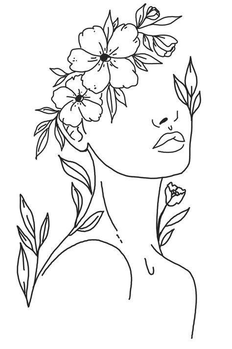Pin By Look At Future On Sketches Line Art Drawings Abstract Line Art Flower Drawing