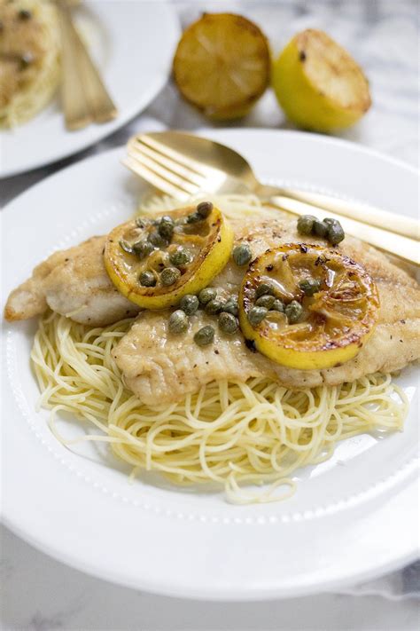 Often served over angel hair pasta. Delicious weeknight Tilapia Piccata with a lemon, white ...