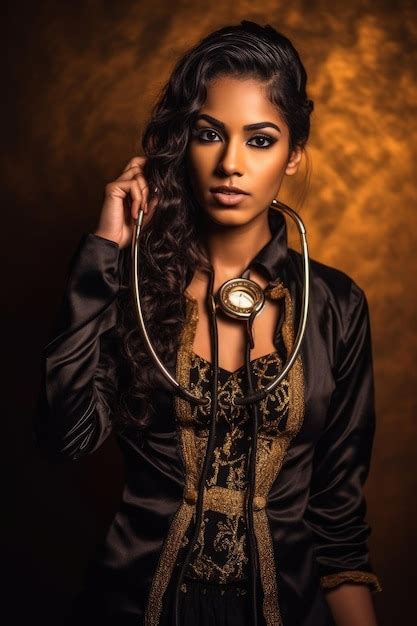Premium Ai Image A Woman With A Stethoscope Around Her Neck Is