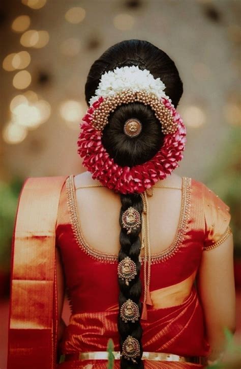 It's the right place that you can find it. Bridal makeup | South indian wedding hairstyles, Indian ...
