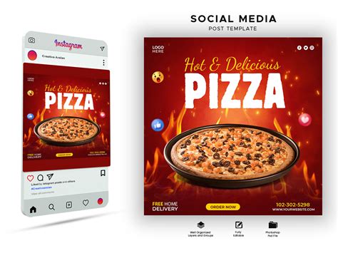 Pizza Social Media Promotion And Instagram Banner Post Design Uplabs