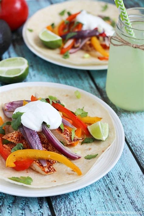 Keep scrolling down to the recipe card for a list of full ingredient amounts and instructions or click the jump to recipe button at the top of the page! Quick & Easy Chicken Fajitas Recipe - Yummy Healthy Easy
