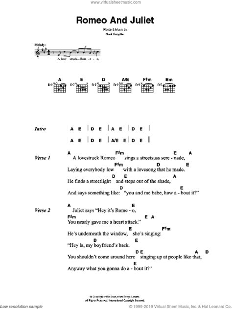 1st strum with the bar chord, second strum: Killers - Romeo And Juliet sheet music for guitar (chords) PDF