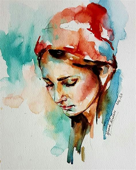 Pin By Gin Rain On Academic Portraitpainting Watercolor Portrait