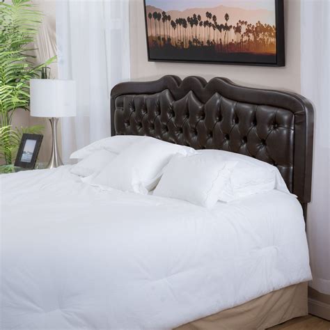Faux leather, tufted headboards : Corley Adjustable Brown Leather Headboard for Full/Queen ...
