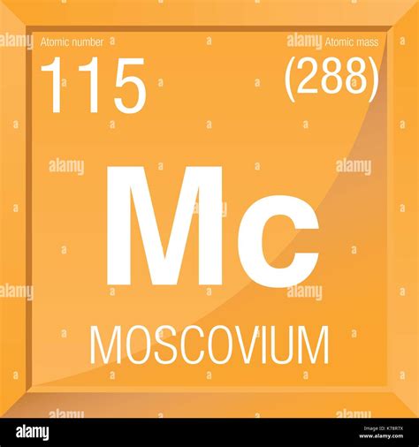 Moscovium Símbolo El Elemento Número 115 De La Tabla Periódica De Los