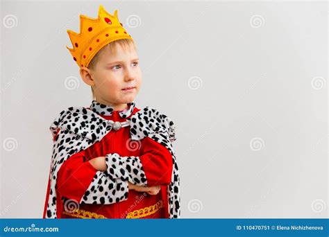 Boy In A King Costume Stock Image Image Of Happy Caucasian 110470751