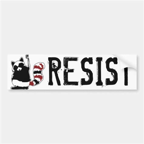 Resist Donald Trump Raccoon Resist Fist Bumper Bumper Sticker