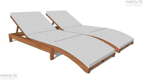 Pool Sun Bed Sunbed Wooden Pool Sketchup Model