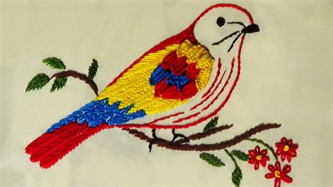 Hand Embroidery Bird Embroidery Youtube