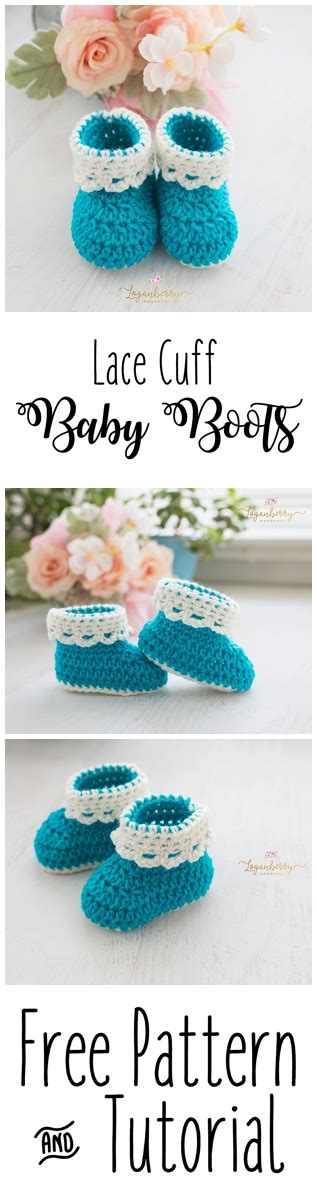 Lace Trim Baby Booties Free Crochet Pattern Loganberry Handmade