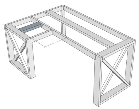 L Shaped Double X Desk Handmade Haven Diy Wood Desk Diy Desk Plans