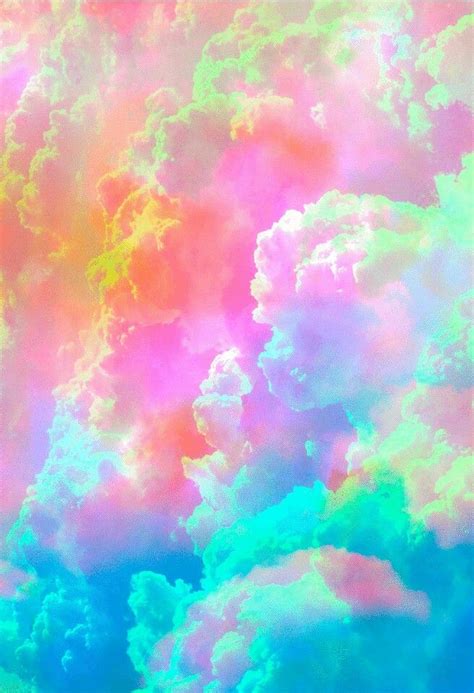 The Sky Is Filled With Colorful Clouds In Pastel Colors