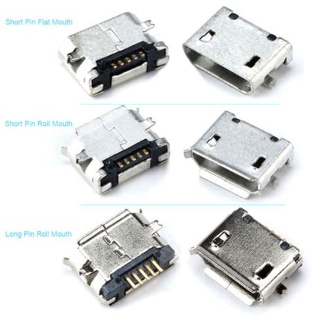 Micro Usb Type B 5p 5 Pin Smt Smd Female Socket Connector Jack Port 3