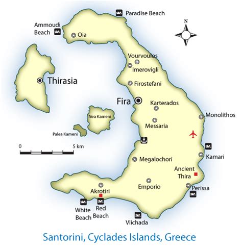How To Island Hop To Popular Santorini Santorini Santorini Map