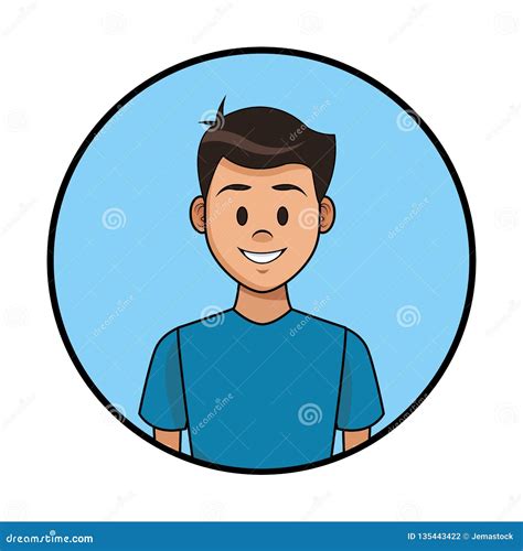 Man Profile Cartoon Stock Vector Illustration Of Smile 135443422