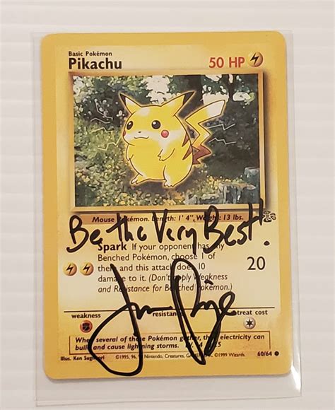 Autographed Vintage 1st Gen Pikachu Red Cheeks Card Limited Supply