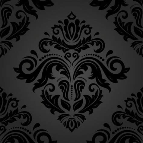 Painting using one stroke technique. Black floral decorative pattern vector material 04 free ...