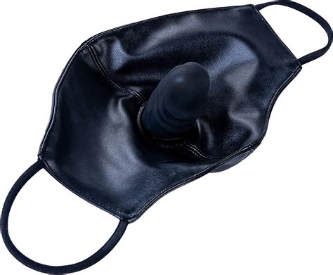 Almymm Leder Maske Mit Penis Knebel Mund Extrem Ledermaske Silikon Dildo Mouth Ball Gag Bdsm