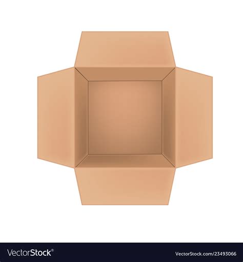 Open Corrugated Cardboard Box On White Background Vector Image