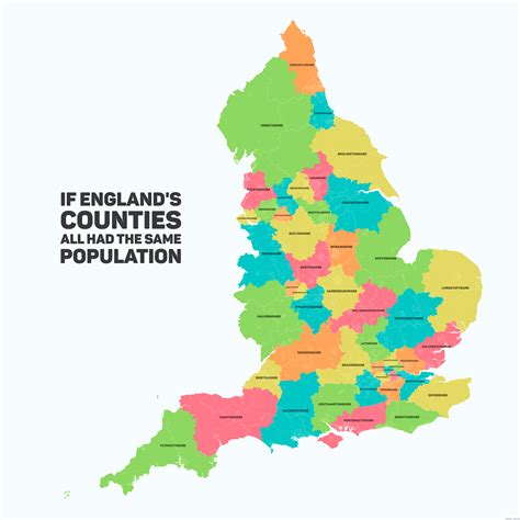 Counties have been used in the uk for centuries as method of dividing geographical locations. If England's counties all has the same population - Vivid Maps
