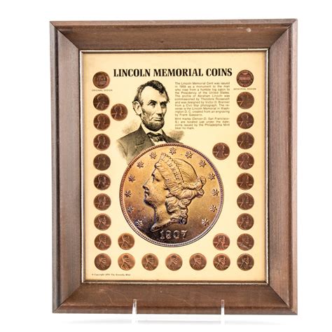 Lincoln Memorial Coins Framed Penny Set Ebth