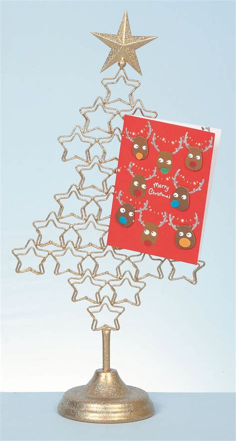 Metal 54cm Christmas Tree Card Holder Xmas Freestanding Display